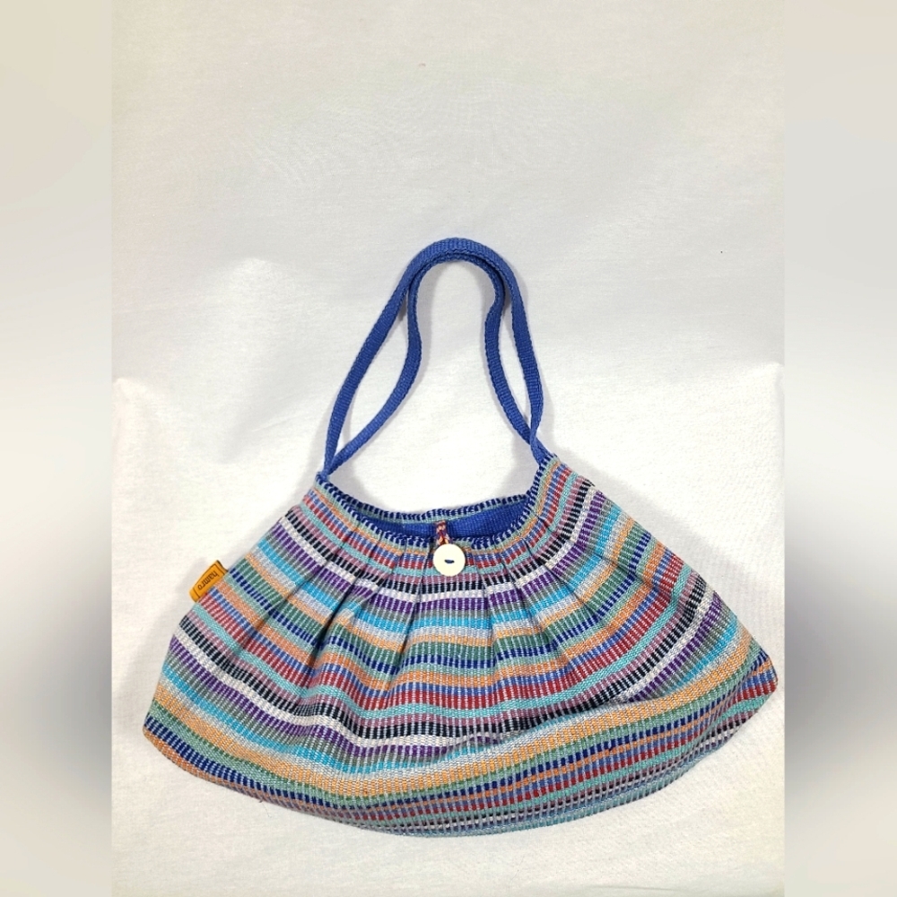 Hamro fair-trade hand loomed knit bohemian bag with matching clutch